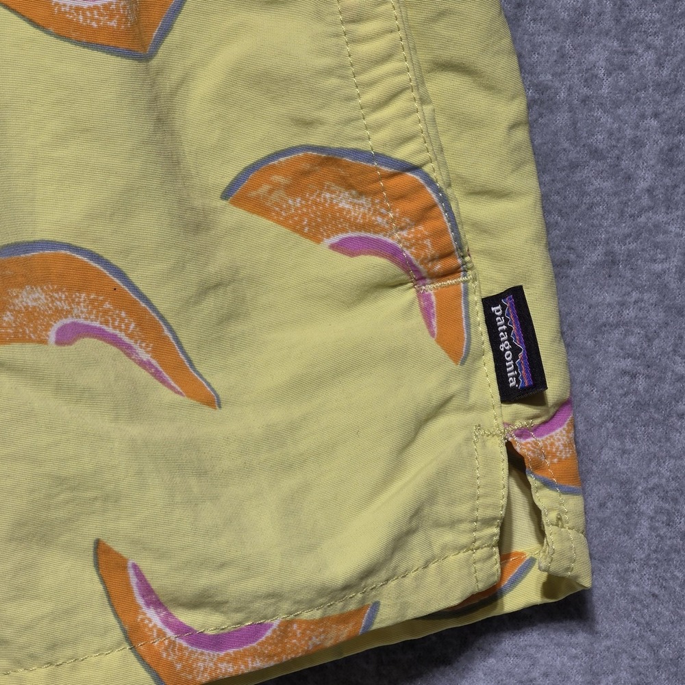 Patagonia Woman's XS Fruit Print Swim Trunks Yellow/Orange Drawstring Lined - Picture 2 of 10
